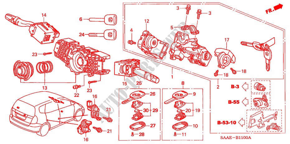INTERRUPTOR COMBINACION(LH) para Honda JAZZ 1.2 LS 5 Puertas 5 velocidades manual 2004