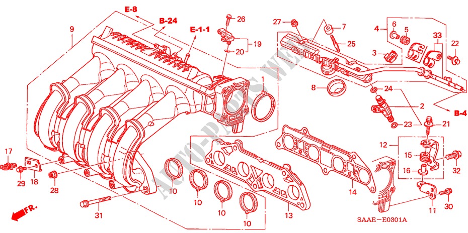 MULTIPLE DE ADMISION(2) para Honda JAZZ 1.2 LS 5 Puertas 5 velocidades manual 2004