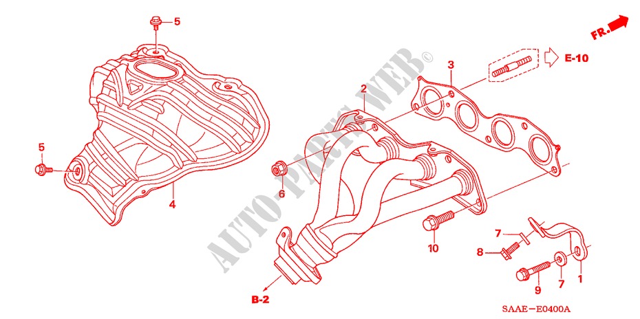 MULTIPLE DE ESCAPE para Honda JAZZ 1.2 LS 5 Puertas 5 velocidades manual 2004