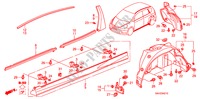 MOLDURA/GUARNICION DE LARGUERO LATERAL para Honda JAZZ 1.4 SE 5 Puertas 5 velocidades manual 2008