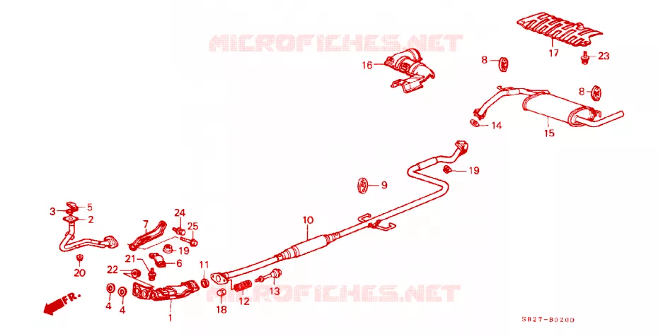 TUBERIA DE ESCAPE(1500) Honda  CIVIC CRX 1984 DX 5 velocidades manual 