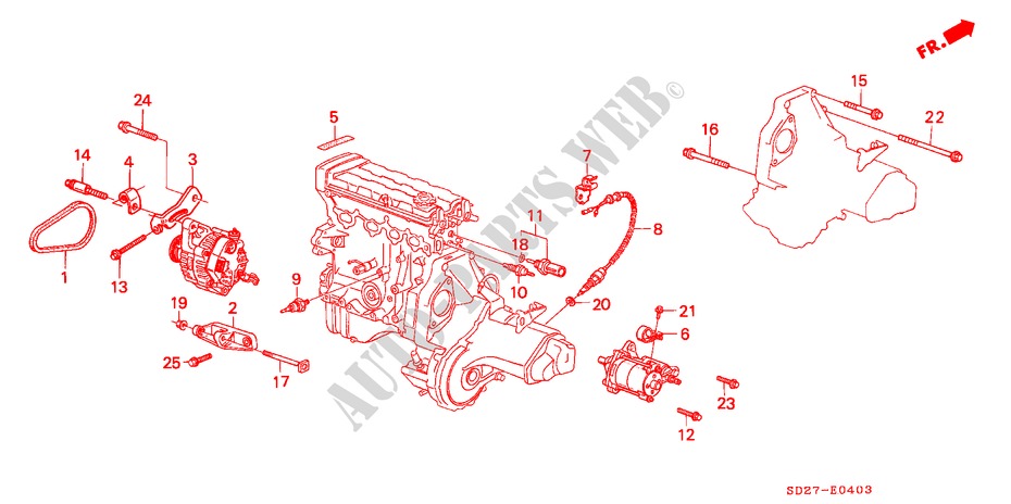 ELECTRICIDAD DE MOTOR(4) (PGM FI) para Honda INTEGRA SX 16 3 Puertas 5 velocidades manual 1986