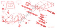 EMBLEMAS/ETIQUETAS DE PRECAUCION para Honda ACCORD 2.4          VTI-E 4 Puertas 5 velocidades manual 2004