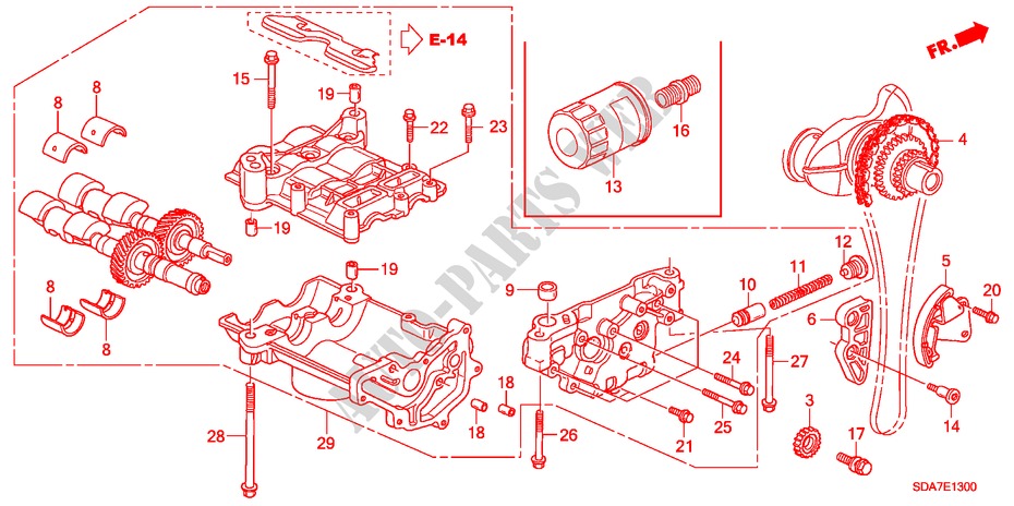 BOMBA DE ACEITE(L4) para Honda ACCORD 2.4          VTI-E 4 Puertas 5 velocidades manual 2005