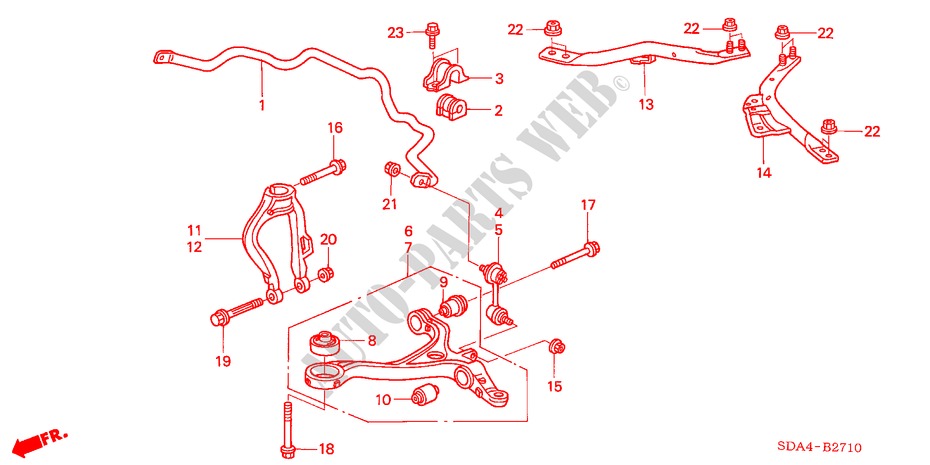 BRAZO INFERIOR DELANTERO para Honda ACCORD 2.4          VTI-E 4 Puertas 5 velocidades manual 2005