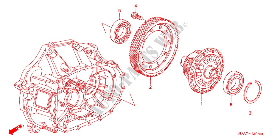 DIFERENCIAL(L4) para Honda ACCORD 2.4          VTI-E 4 Puertas 5 velocidades manual 2005