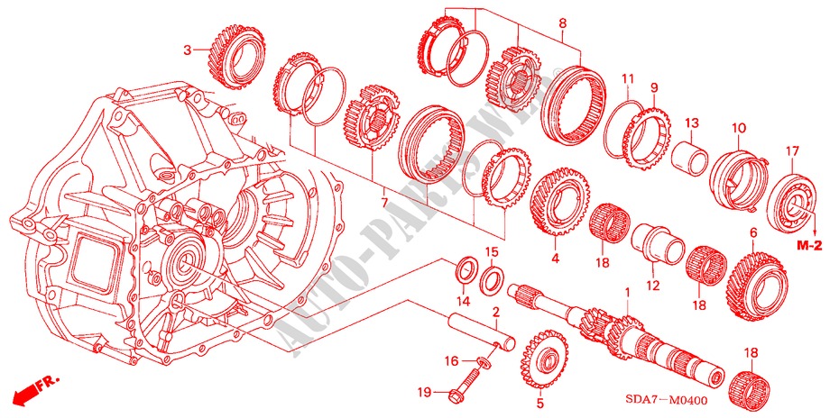 EJE PRINCIPAL(L4) para Honda ACCORD 2.4          VTI-E 4 Puertas 5 velocidades manual 2005