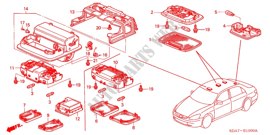 LUZ INTERIOR para Honda ACCORD 2.4          VTI-E 4 Puertas 5 velocidades manual 2005