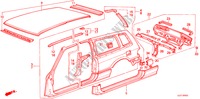 ESTRUCTURA DE CUERPO(3)(2D) para Honda ACCORD EX 3 Puertas 4 velocidades automática 1986