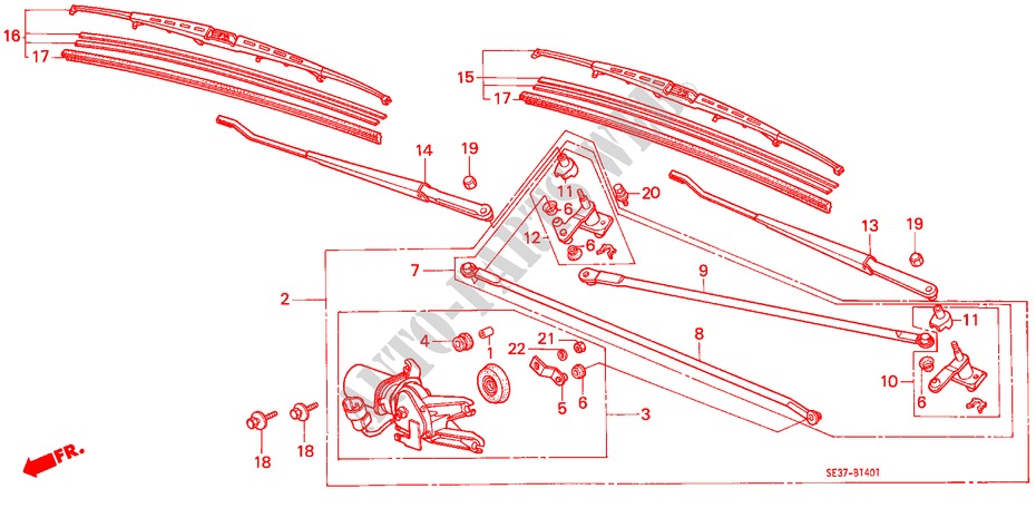 LIMPIAPARABRISAS (LH) para Honda ACCORD EX-2.0I 3 Puertas 5 velocidades manual 1987