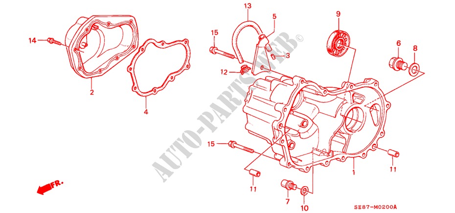 ALOJAMIENTO TRANSMISION para Honda ACCORD EX 4 Puertas 5 velocidades manual 1989