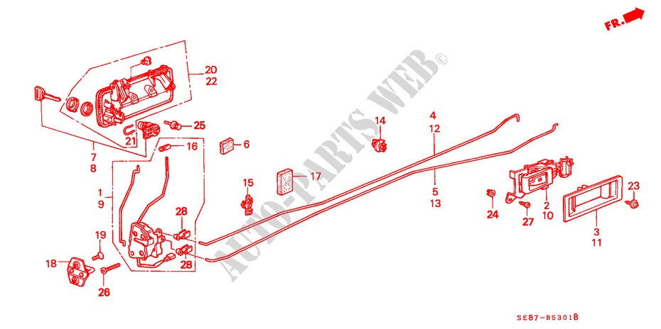 CERRADURAS DE PUERTA DEL.(2D) para Honda ACCORD EX-2.0I 3 Puertas 5 velocidades manual 1989