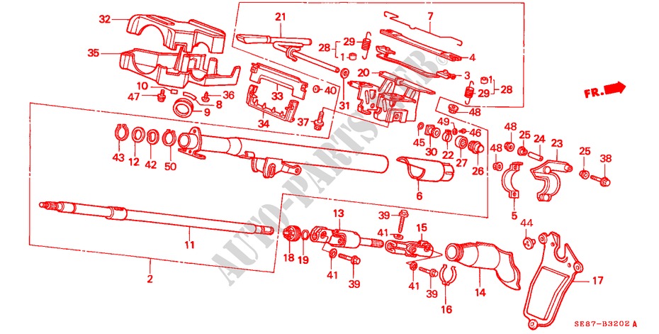 COLUMNA DE DIRECCION(3) (INCLINACION) para Honda ACCORD EX-2.0I 3 Puertas 5 velocidades manual 1989