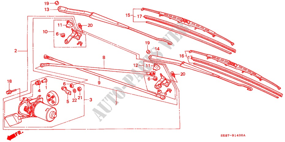 LIMPIAPARABRISAS (1) para Honda ACCORD EX-2.0I 4 Puertas 5 velocidades manual 1989