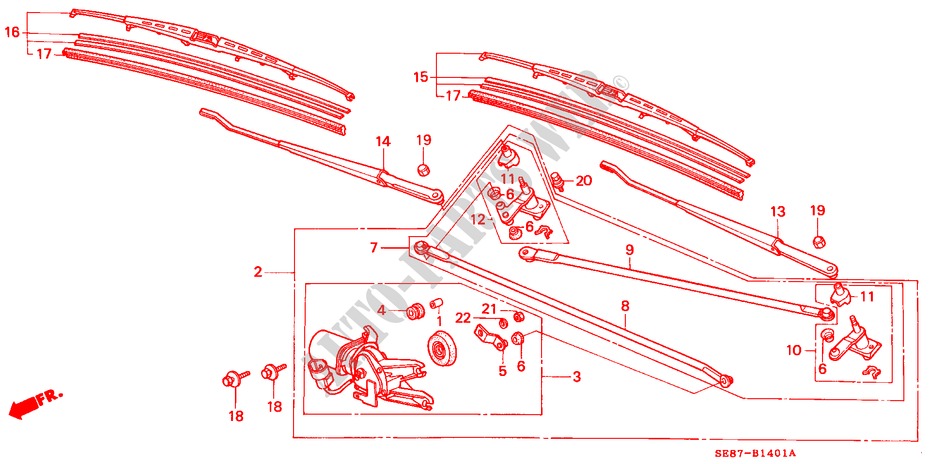 LIMPIAPARABRISAS (2) para Honda ACCORD EX-2.0I 3 Puertas 5 velocidades manual 1989