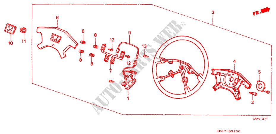 VOLANTE DE DIRECCION (TS TECH) para Honda ACCORD EX-2.0I 3 Puertas 5 velocidades manual 1989