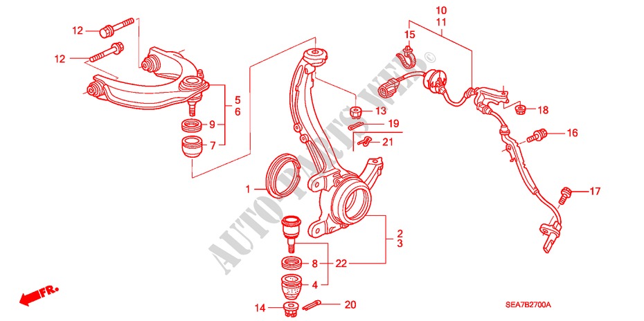 ARTICULACION DELANTERA/BRAZO SUPERIOR para Honda ACCORD 2.4 TYPE S 4 Puertas 5 velocidades automática 2005