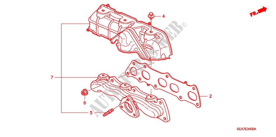 MULTIPLE DE ESCAPE(DIESEL) para Honda ACCORD 2.2 SPORT 4 Puertas 5 velocidades manual 2004
