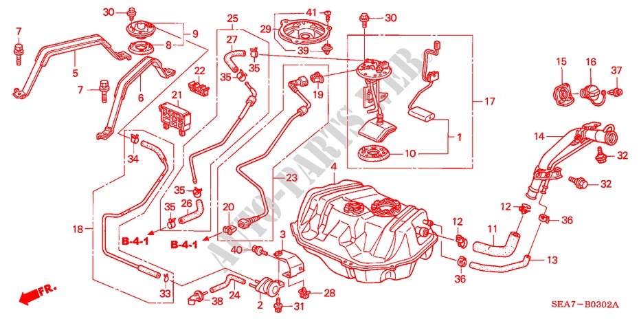 TANQUE DE COMBUSTIBLE(3) para Honda ACCORD 2.2 SPORT 4 Puertas 5 velocidades manual 2004