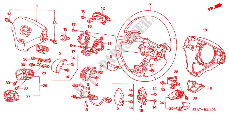 VOLANTE DE DIRECCION(SRS) (1) para Honda ACCORD 2.2 SPORT 4 Puertas 5 velocidades manual 2005