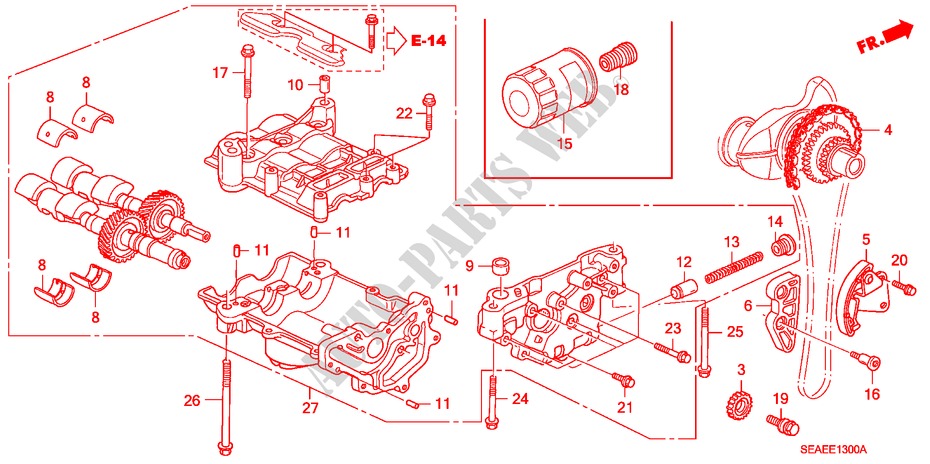 BOMBA DE ACEITE(2.0L) para Honda ACCORD 2.0 SPORT 4 Puertas 5 velocidades manual 2007