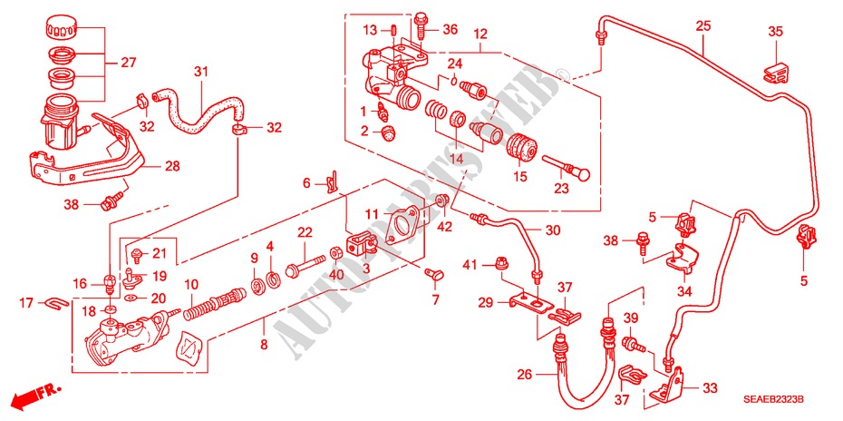 CILINDRO MAESTRO EMBRAGUE (DIESEL) (RH) para Honda ACCORD 2.2 EXECUTIVE 4 Puertas 6 velocidades manual 2007