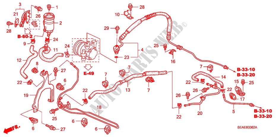 LINEAS DE P.S.(DIESEL) (LH) para Honda ACCORD 2.2 SPORT SE 4 Puertas 6 velocidades manual 2008