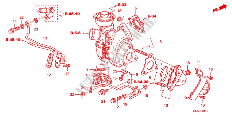 TURBOALIMENTADOR(DIESEL) para Honda ACCORD 2.2 SPORT SE 4 Puertas 6 velocidades manual 2008