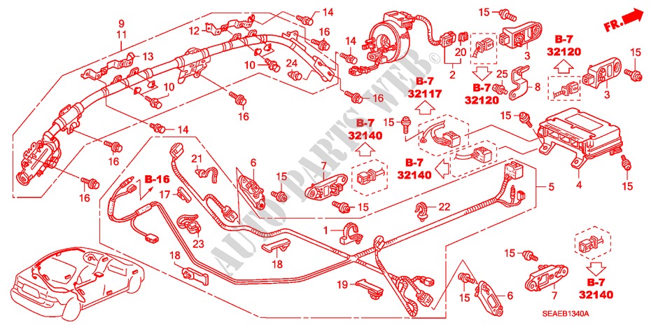 UNIDAD SRS(LH) para Honda ACCORD 2.2 SPORT SE 4 Puertas 6 velocidades manual 2008