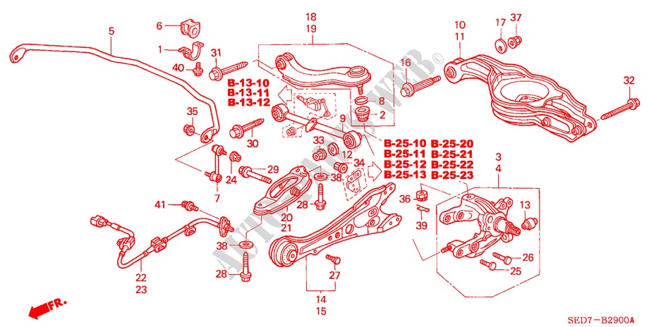 BRAZO INFERIOR TRASERO para Honda ACCORD TOURER 2.4 EXECUTIVE 5 Puertas 5 velocidades automática 2005