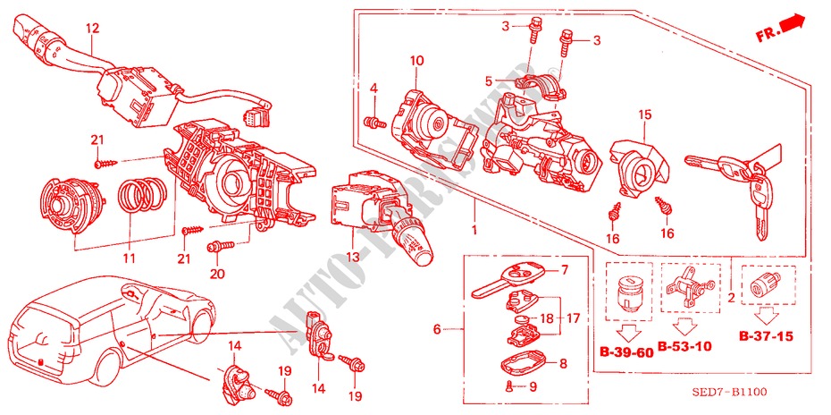 INTERRUPTOR COMBINACION(LH) para Honda ACCORD TOURER 2.4 TYPE S 5 Puertas 6 velocidades manual 2003