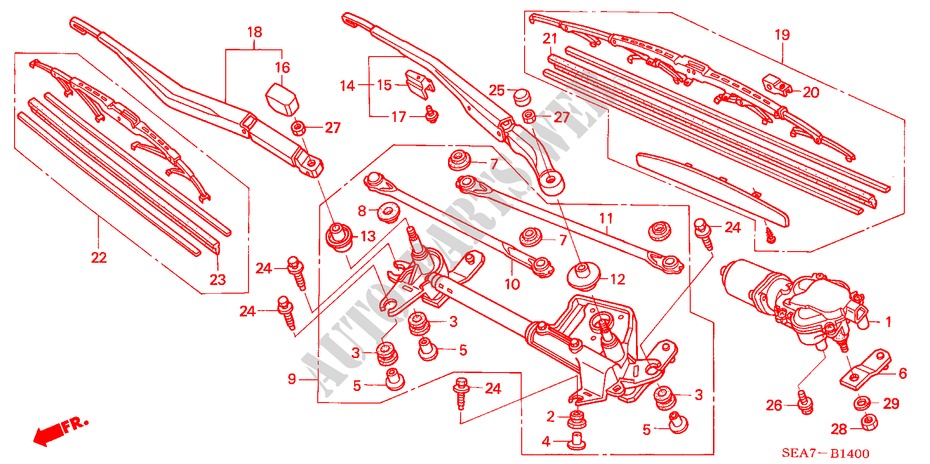 LIMPIAPARABRISAS (LH) para Honda ACCORD TOURER 2.4 TYPE S 5 Puertas 6 velocidades manual 2003