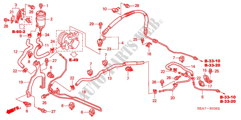 LINEAS DE P.S.(DIESEL) (LH) para Honda ACCORD TOURER 2.2 SPORT 5 Puertas 5 velocidades manual 2005