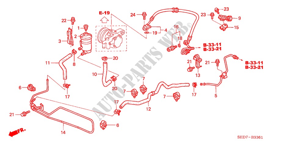 LINEAS DE P.S.(RH) para Honda ACCORD TOURER 2.4 EXECUTIVE 5 Puertas 6 velocidades manual 2005