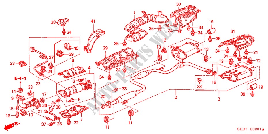 TUBERIA DE ESCAPE(2.4L) para Honda ACCORD TOURER 2.4 TYPE S 5 Puertas 6 velocidades manual 2003