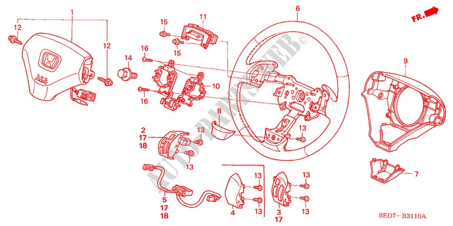 VOLANTE DE DIRECCION(SRS) para Honda ACCORD TOURER 2.4 TYPE S 5 Puertas 6 velocidades manual 2003