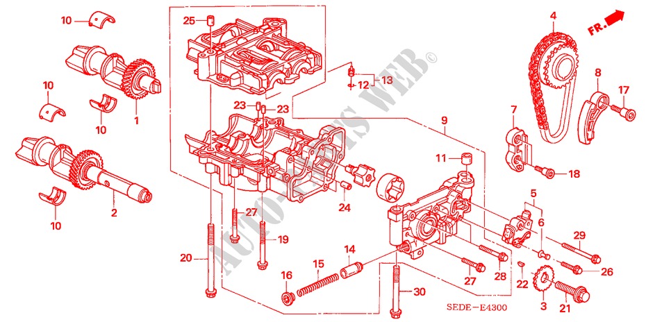 BOMBA DE ACEITE(DIESEL) para Honda ACCORD TOURER 2.2 EXECUTIVE 5 Puertas 6 velocidades manual 2008