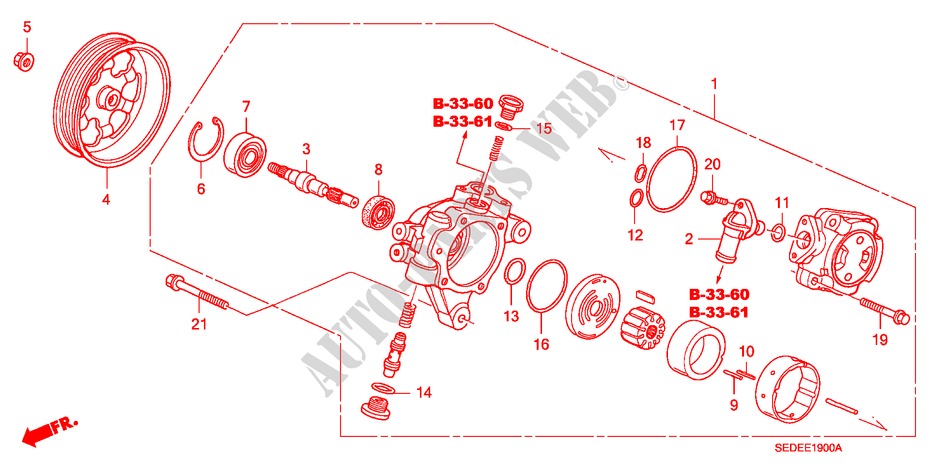 BOMBA DE P.S. para Honda ACCORD TOURER 2.0 EXECUTIVE 5 Puertas 5 velocidades manual 2007