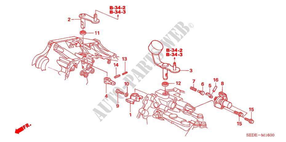 BRAZO DE CAMBIO(DIESEL) para Honda ACCORD TOURER 2.2 EXECUTIVE 5 Puertas 6 velocidades manual 2006