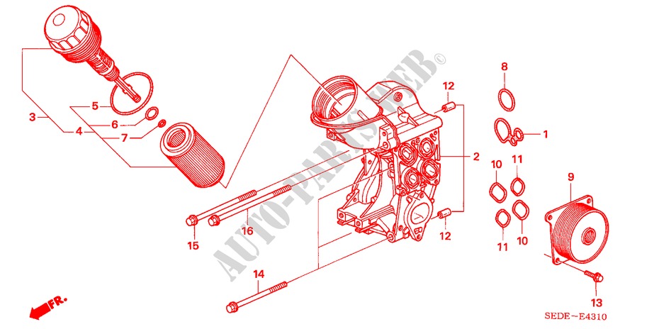 CAJA FILTRO ACEITE(DIESEL) para Honda ACCORD TOURER 2.2 EXECUTIVE 5 Puertas 6 velocidades manual 2006