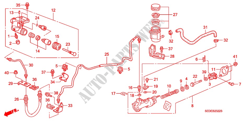 CILINDRO MAESTRO EMBRAGUE (DIESEL) (LH) para Honda ACCORD TOURER 2.2 EXECUTIVE 5 Puertas 6 velocidades manual 2006