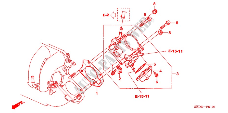 CUERPO MARIPOSA GASES(2.4L) para Honda ACCORD TOURER 2.4 EXECUTIVE 5 Puertas 6 velocidades manual 2007