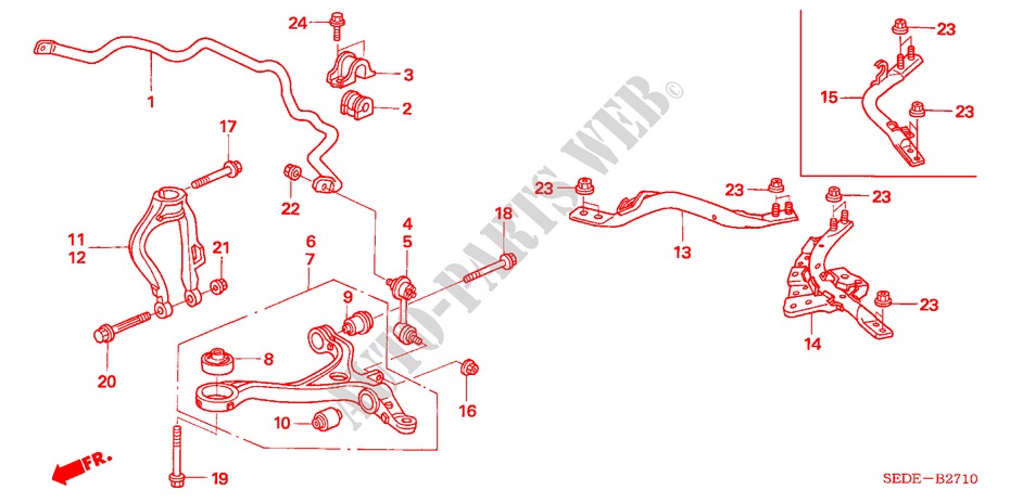 ESTABILIZADOR DELANTERO/ BRAZO INFERIOR DELANTERO para Honda ACCORD TOURER 2.4 EXECUTIVE 5 Puertas 6 velocidades manual 2007