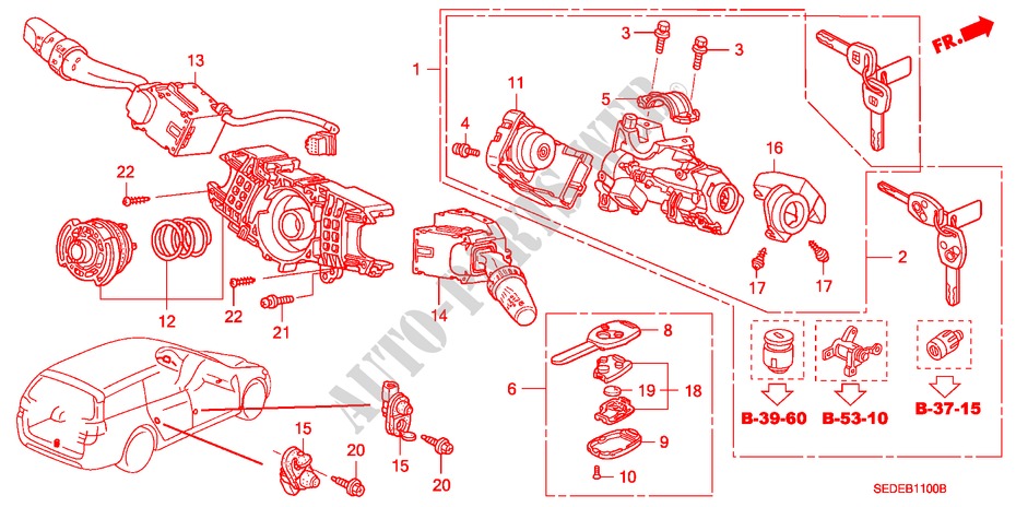 INTERRUPTOR COMBINACION(LH) para Honda ACCORD TOURER 2.4 EXECUTIVE 5 Puertas 6 velocidades manual 2007