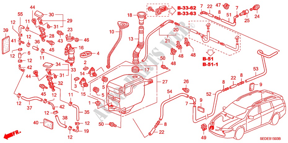 LAVAPARABRISAS (LAVADOR DE FARO DELANTERO) (2) para Honda ACCORD TOURER 2.2 EXECUTIVE 5 Puertas 6 velocidades manual 2006