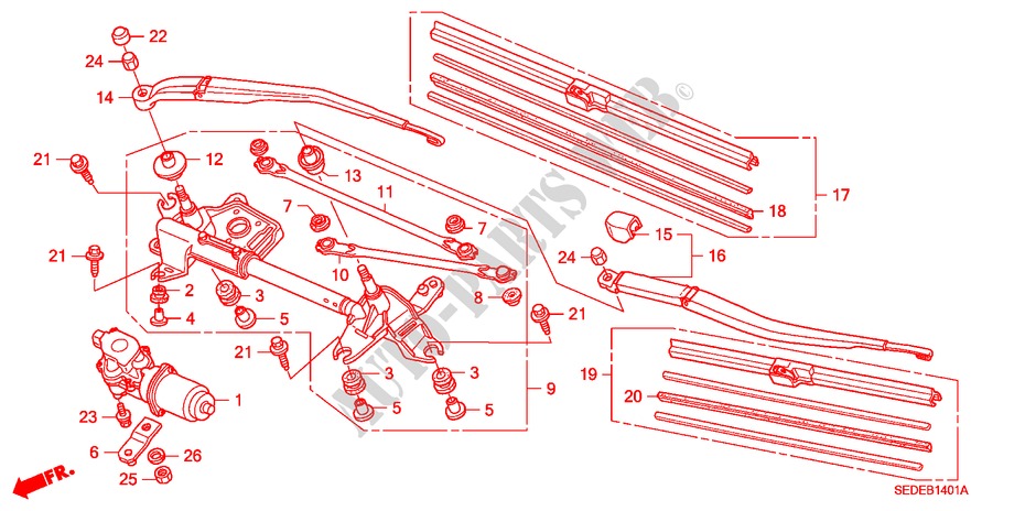 LIMPIAPARABRISAS (RH) para Honda ACCORD TOURER 2.2 EXECUTIVE 5 Puertas 6 velocidades manual 2007