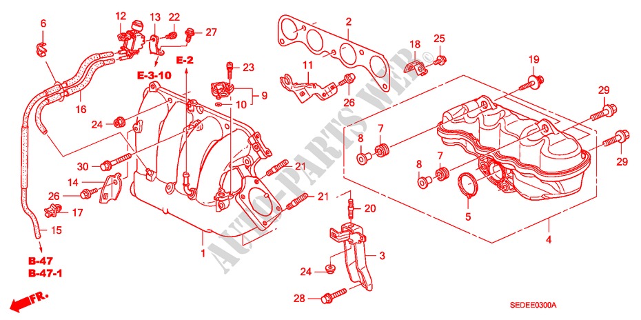 MULTIPLE DE ADMISION(2.0L) para Honda ACCORD TOURER 2.0 SE 5 Puertas 5 velocidades manual 2007