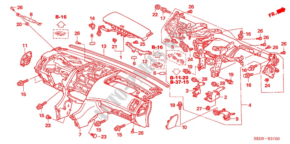 PANEL DE INSTRUMENTO(LH) para Honda ACCORD TOURER 2.4 EXECUTIVE 5 Puertas 6 velocidades manual 2007