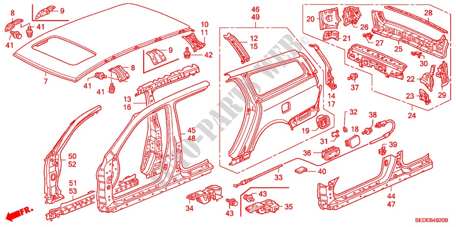 PANELES EXTERIORES/PANEL TRASERO para Honda ACCORD TOURER 2.2 EXECUTIVE 5 Puertas 6 velocidades manual 2006