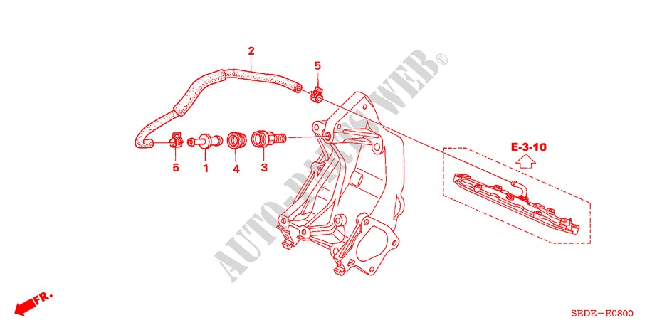 TUBO PCV para Honda ACCORD TOURER 2.4 EXECUTIVE 5 Puertas 6 velocidades manual 2007